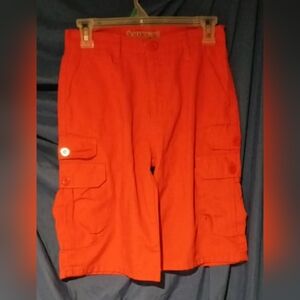 Boy's Chams Original Brand Red Long Cargo Shorts Size 12